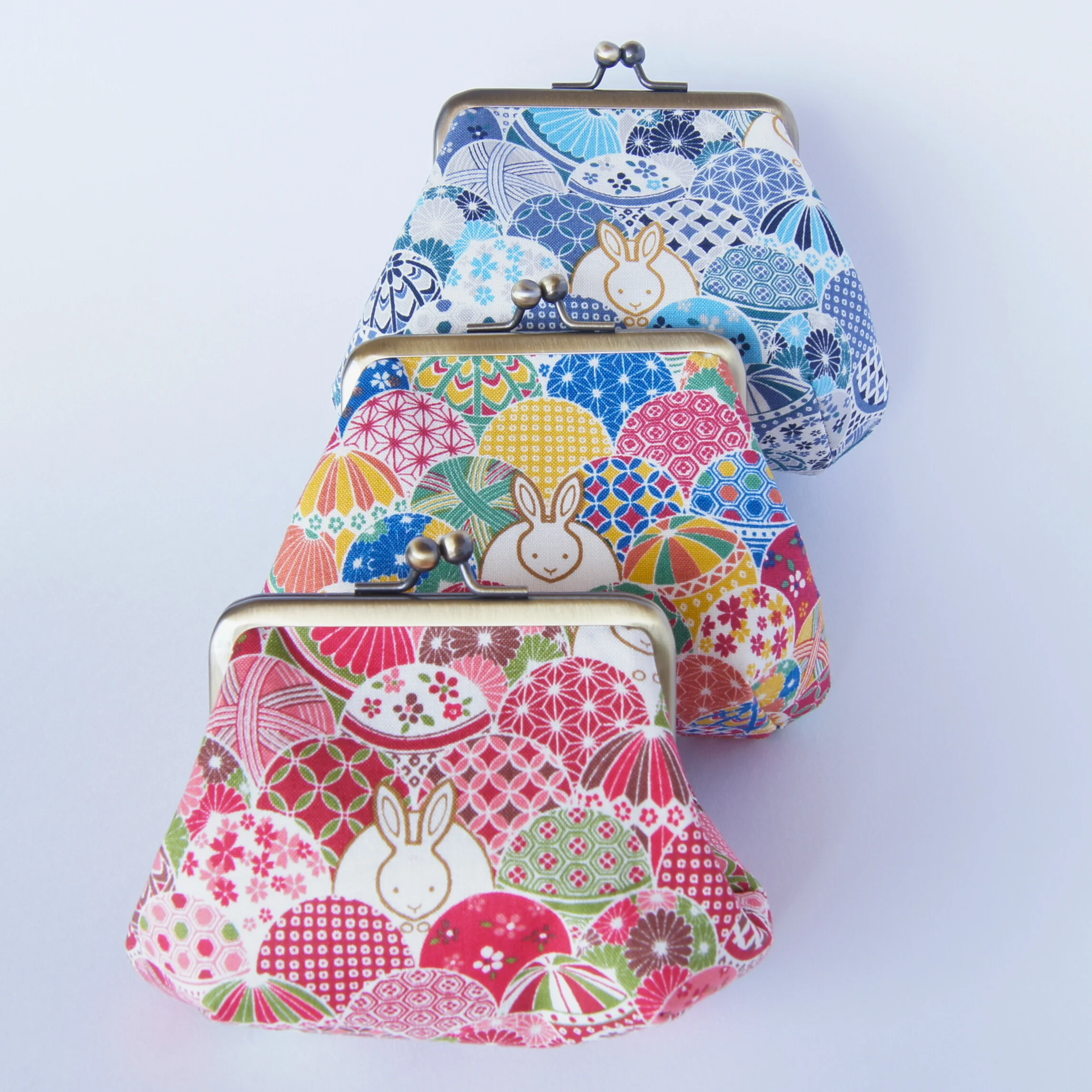 Rabbit-pattern pouch styled for makeup, travel, or small accessories