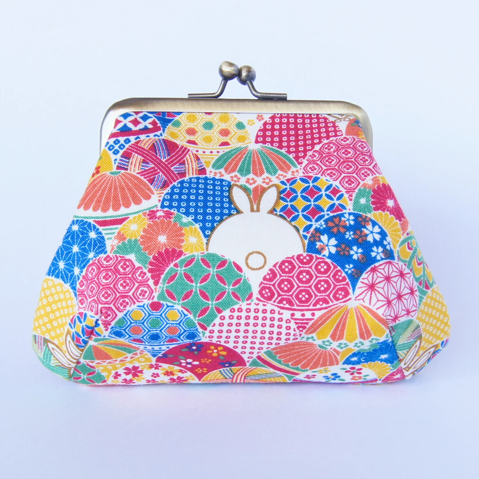 Another view of the yellow rabbit-pattern pouch, color 3