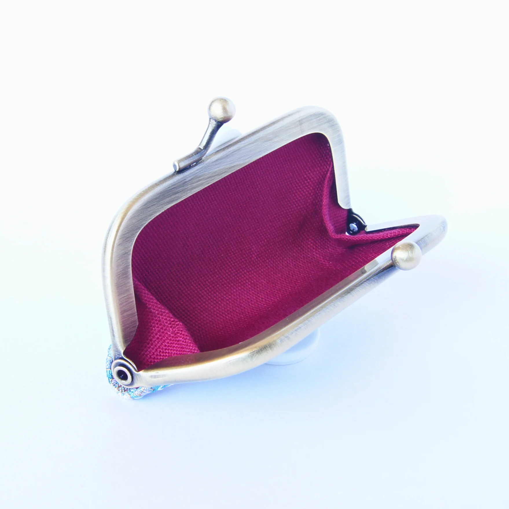 The purse opened to show its interior