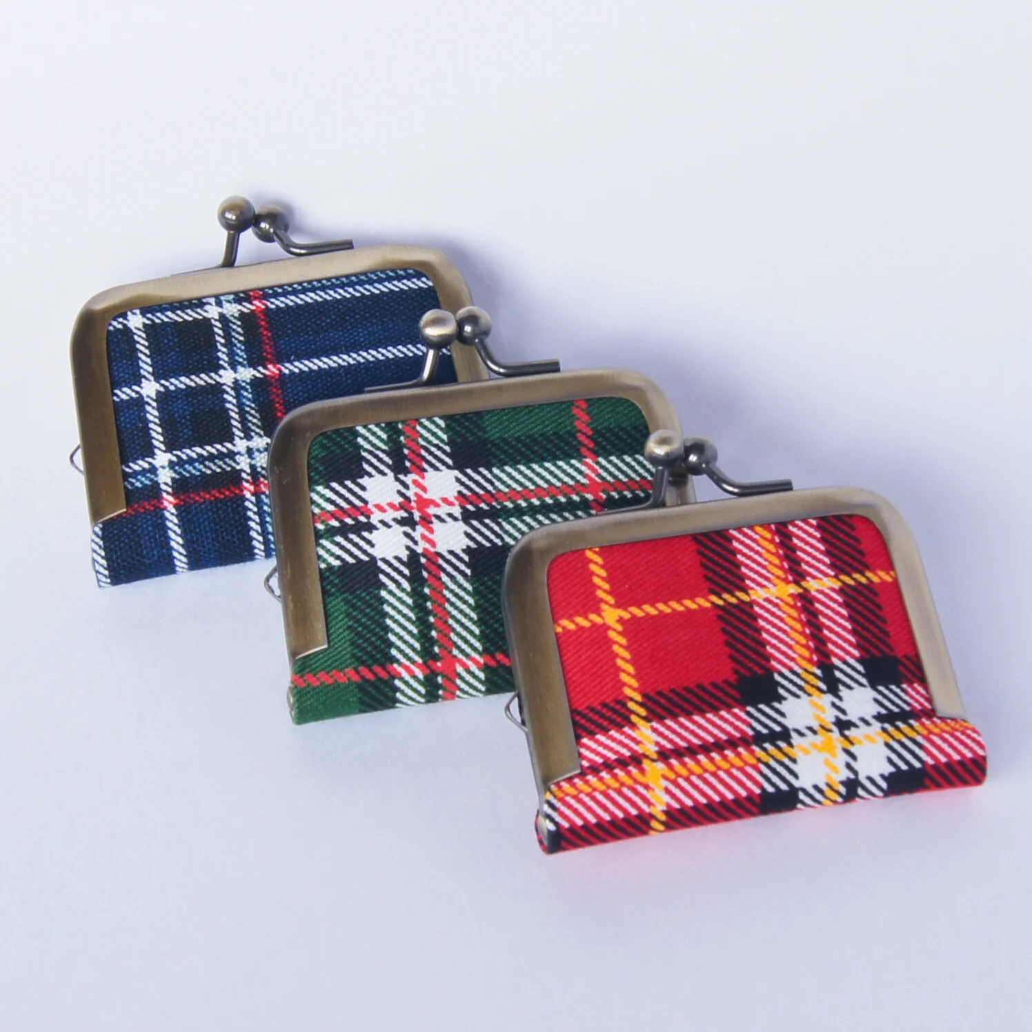 Tartan-check pouch for jewelry, coins, and small items