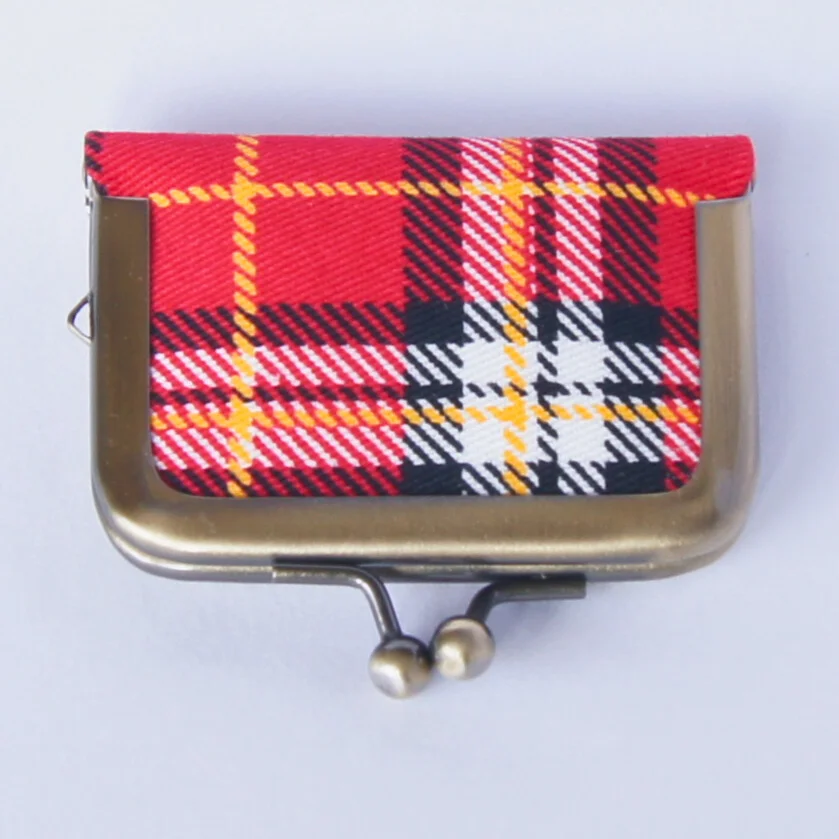 Another view of the red tartan-check pouch, color 2